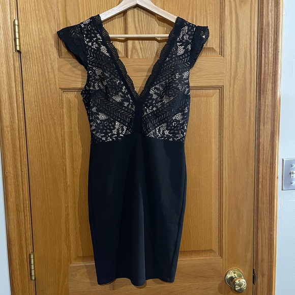 Lulus Give a Glam Black Lace Lace-Up Bodycon Dress - Picture 4 of 10